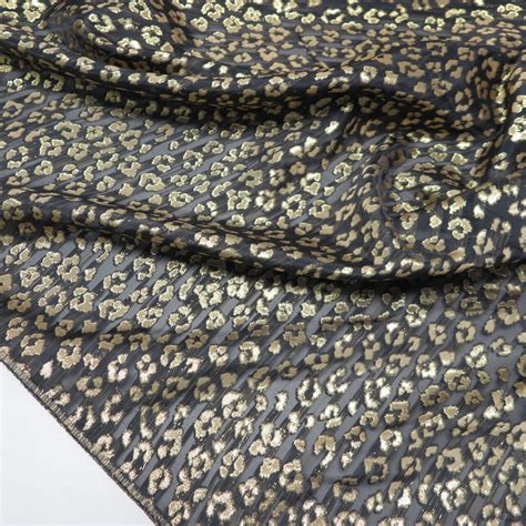 lepoard metallic cotton fabric|Organza Jacquard, Lurex Metallic Leopard Pattern.